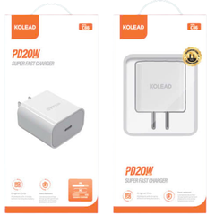 Củ sạc nhanh KOLEAD C86 PD20W 1 cổng TYPE-C - An toàn ổn định, Bảo vệ thiết bị, Không nóng máy cho các dòng điện thoại