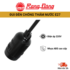 Đui đèn chống nước E27 Rạng Đông sử dụng ngoài trời, đảm bảo an toàn cho người sử dụng, phù hợp với nhiều thiết bị