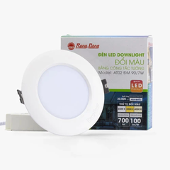 Đèn LED âm trần Downlight Đổi màu RẠNG ĐÔNG AT02 ĐM 90/9W,Sử dụng Chip LED Hàn Quốc, Chất lượng ánh sáng cao