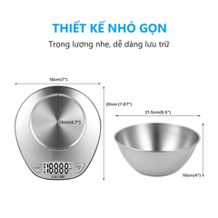 Cân điện tử nhà bếp CAMRY EK4350 cao cấp, tặng kèm tô và pin dễ dàng sử dụng cân 3 chế độ trọng lượng tối đa 5kg