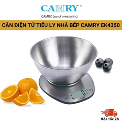 Cân điện tử nhà bếp CAMRY EK4350 cao cấp, tặng kèm tô và pin dễ dàng sử dụng cân 3 chế độ trọng lượng tối đa 5kg