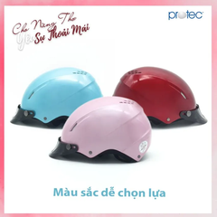 Mũ bảo hiểm 1/2 đầu Có Kính PROTEC VIC Độ che phủ sâu hơn