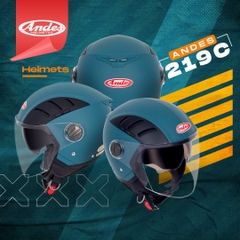 Mũ Bảo Hiểm Andes 3/4 Đầu Có 2 Kính 3S219C-Nhám