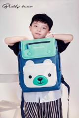 Balo Chống Gù BEDDYBEAR Cho Bé Tiểu Học Thỏ Pipi Màu Xanh Trắng XS-XANHTRANG