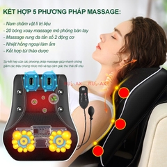 Gối Massage Cổ Vai Gáy Hồng Ngoại RULAX RL19 Plus Bản Nâng Cấp Kết Hợp 2 Động Cơ Rung, Nam Châm Trị Liệu Và Khí Nén