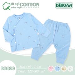 Bộ cài lệch sơ sinh dài tay Dokma 800