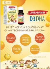 Vitamin D3 DHA Lineabambi 10ml - Hỗ trợ phát triển xương răng chắc khoẻ, phát triển trí não, thị lực.
