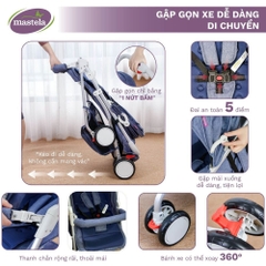 Xe đẩy cho bé du lịch Mastela A2 - Khung Aluminum cao cấp siêu nhẹ, dễ dàng gấp gọn, bảo hành 12 tháng chính hãng