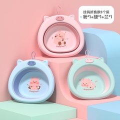 Chậu Rửa Mặt Gấp Gọn Silicon Đa Năng cho bé có quai treo mẫu mới 2023