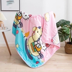 Chăn mền cho bé đi học 1mx1m3, 2 mặt hình có trần bông mỏng