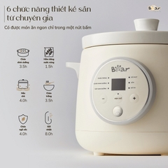 Nồi Nấu Chậm 1.5L BEAR SB-NNC15 Đa Năng Nấu Cháo, Hầm Nhanh, Nấu Chậm Trực Tiếp, Kho Thịt Kho Cá Giữ Ấm - Bản Tiếng Việt
