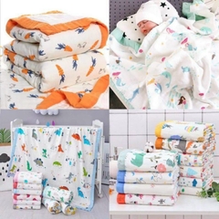 Khăn tắm, khăn xô sợi tre 6 lớp bo viền mềm mịn cao cấp cho bé