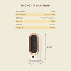 Máy Sưởi TOBE' WILLA MS 9138 ( bảo hành 6 tháng)