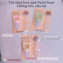 Túi nhai chống hóc Yumi bear dành cho bé ăn dặm trái cây từ 4- 6 tháng