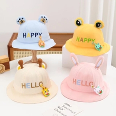 Mũ tai bèo họa tiết hoạt hình phong cách Hàn quốc cho bé