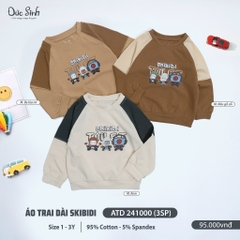 Áo trai dài Skibidi thu đông bé trai ĐỨC SINH size 1-3Y