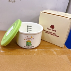 Hũ sứ Hàn Yumi Bear đựng đồ ăn dặm có nắp