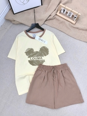 Bộ cộc thun lạnh nữ cotton in hình MEI.D