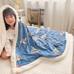 Chăn đắp cho bé lông cừu/tuyết nhung loại dày đẹp kích thước 1,5m x 1,2m