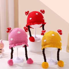 Mũ len công chúa nơ gắn tóc giả siêu cute dành cho bé gái - Hàng Quảng Châu Loại 1 (W2)