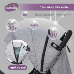 Xe đẩy cho bé du lịch Mastela A2 - Khung Aluminum cao cấp siêu nhẹ, dễ dàng gấp gọn, bảo hành 12 tháng chính hãng