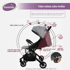 Xe đẩy cho bé du lịch Mastela A2 - Khung Aluminum cao cấp siêu nhẹ, dễ dàng gấp gọn, bảo hành 12 tháng chính hãng
