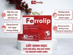 Sắt sinh học Ferrolip cho bà bầu, mẹ sau sinh và người thiếu máu (Hộp 20 gói)