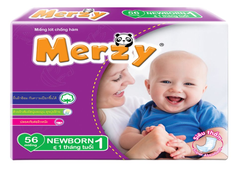 Miếng Lót Newborn Merzy Dành Cho Bé Mới Sinh Mềm Mịn Thoáng Khí Siêu Thấm Gói Lớn 56 Miếng