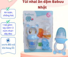 Túi Ăn Dặm Tập Nhai Chống Hóc Babuu Có Dây Kẹp (Tặng Kèm 2 Túi Thay Thế)