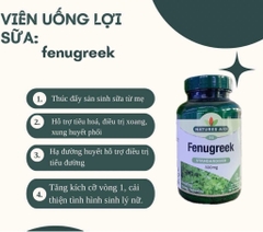 TPCN - Viên uống lợi sữa cỏ cà ri Anh Natures Aid Fenugreek 500mg (90 viên)