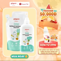 Nước rửa bình sữa Pigeon và phụ kiện 450ml ( túi) Gốc thực vật