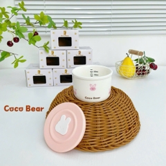 Hũ sứ Hàn Yumi Bear đựng đồ ăn dặm có nắp