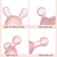 Gặm nướu thỏ silicon an toàn cho bé từ sơ sinh (tặng kèm hộp)