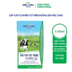 Sữa tươi tiệt trùng có đường MỘC CHÂU 110ml(1 lốc-4 hộp)