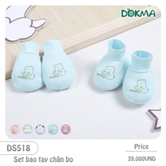 Set bao tay chân cho viền cho bé sơ sinh Dokma