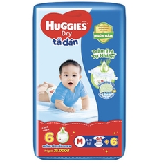 Bỉm Dán Huggies Sơ Sinh Size M -Tã dán Huggie (mẫu mới tặng 6 miếng)