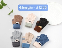 Găng Tay Len Họa Tiết Gấu Hoạt Hình Dễ Thương Giữ Ấm Mùa Đông Cho Bé Từ 2-5 Tuổi