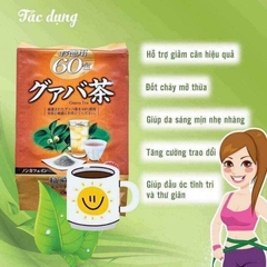 Trà giảm cân tinh chất lá ổi Orihiro Guava Nhật 60 gói