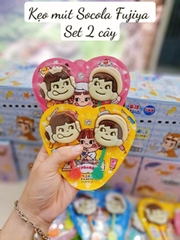 Set 2 Kẹo Que Socola Sữa Hình Bé Poko Fujiya Nhật Bản 24g