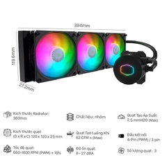 Tản nhiệt nước CPU Cooler Master MasterLiQuid ML360L-ARGB V2 (Kèm sẵn Backplate 1700)