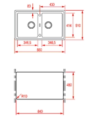 Chậu Rửa TEKA MAESTRO STONE 90B-TG2B(Grey)