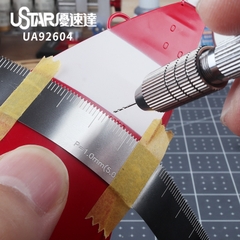 Bộ dụng cụ mô hình Gundam Ustar UA-92604-UA92605 Thước đo khoảng cách lỗ màng hình cung phẳng và khắc biến đổi