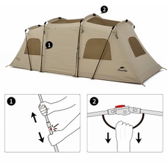 Lều Trung Tâm Cắm Trại Glamping Cho 2 – 3 Người Cloud vessel fast tunnel tent Naturehike