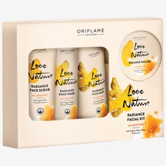 Bộ dưỡng da làm sáng da Love Nature Radiance Facial Kit with Organic Milk Honey and Turmeric sữa, mật ong, nghệ – 4 sản phẩm - 42049 Oriflame