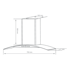Máy hút mùi kính cong Kocher K-228Pro (70cm) công suất hút khỏe