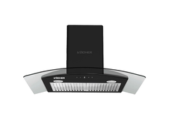 Máy hút mùi Kocher K-228 BL thiết kế kính cong hiện đại