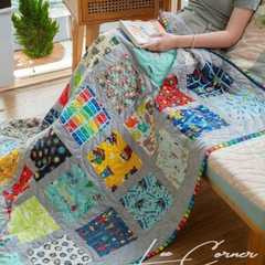 Chăn ghép em bé, chần máy, hoạ tiết ô tô, 1,2x1,5m