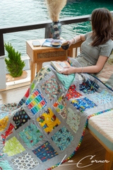 Chăn ghép em bé, chần máy, hoạ tiết ô tô, 1,2x1,5m