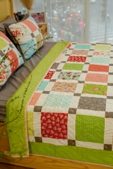 Bộ chăn ghép vải phức tạp màu xanh bơ, chần máy kích thước 2mx2m2