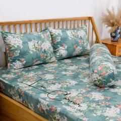 Ga giường Cotton cao cấp LEE CORNER, vải Thô lụa Hàn, drap giường size 1,2x9m 1,4x9m 1,5x9m